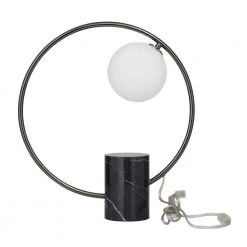 18 in. Black Marble Contemporary Accent Lamp by Litton Lane