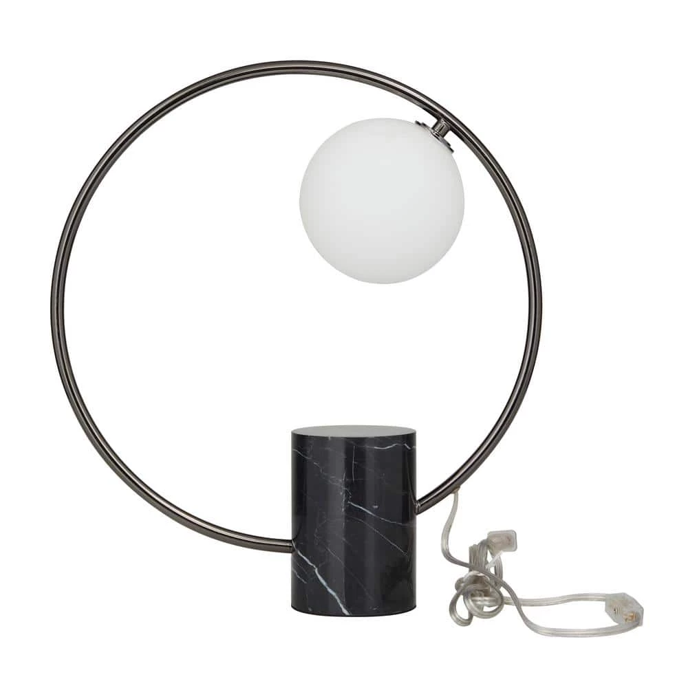 18 in. Black Marble Contemporary Accent Lamp by Litton Lane 3 18 in. Black Marble Contemporary Accent Lamp by Litton Lane