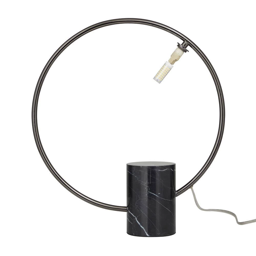 18 in. Black Marble Contemporary Accent Lamp by Litton Lane 7 18 in. Black Marble Contemporary Accent Lamp by Litton Lane - Image 5