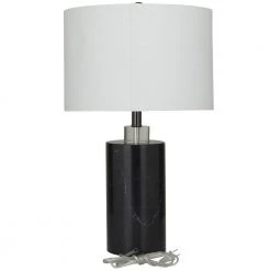 24 in. Black Marble Modern Table Lamp by Litton Lane -Litton Lane Sales black litton lane table lamps 043095 66 1000