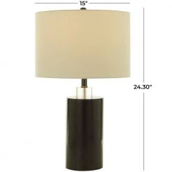 24 in. Black Marble Modern Table Lamp by Litton Lane -Litton Lane Sales black litton lane table lamps 043095 c3 1000