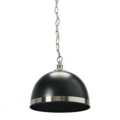 Hensley - 1 Metal Pendant Light, Black and Antique Nickel by Robert Stevenson Lighting