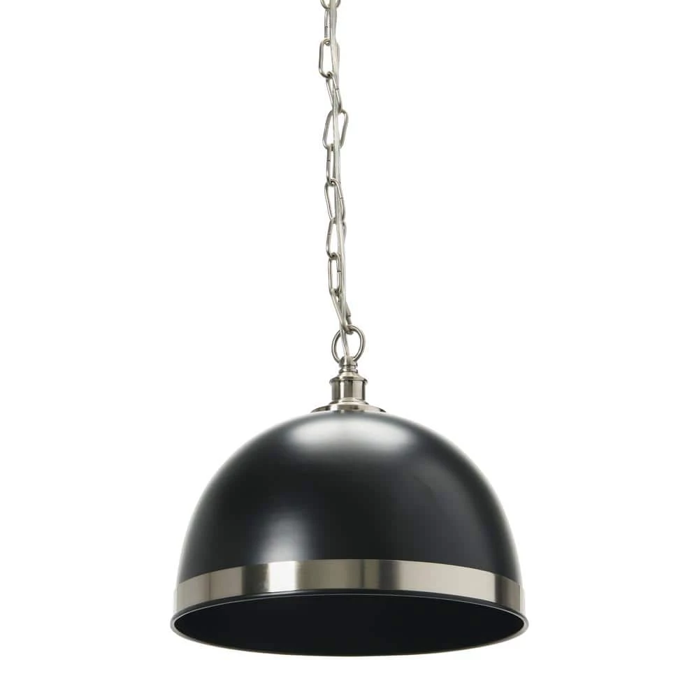 Hensley - 1 Metal Pendant Light, Black and Antique Nickel by Robert Stevenson Lighting 3 Hensley - 1 Metal Pendant Light, Black and Antique Nickel by Robert Stevenson Lighting