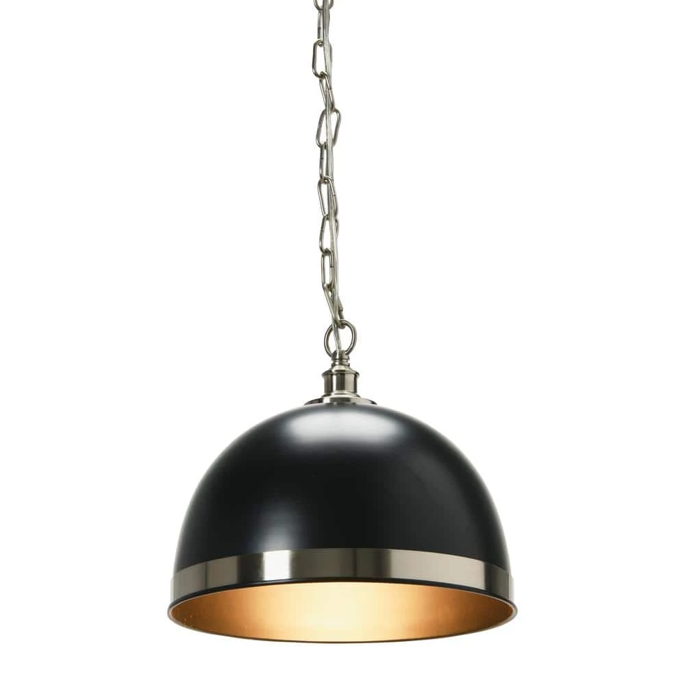 Hensley - 1 Metal Pendant Light, Black and Antique Nickel by Robert Stevenson Lighting 4 Hensley - 1 Metal Pendant Light, Black and Antique Nickel by Robert Stevenson Lighting - Image 2