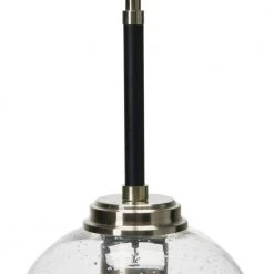 Landry - 1 Seedy Glass and Metal Pendant Light, Black and Nickel by Robert Stevenson Lighting 13 Landry - 1 Seedy Glass and Metal Pendant Light, Black and Nickel by Robert Stevenson Lighting -Litton Lane Sales black nickel robert stevenson lighting pendant lights ec1237 1f 1000