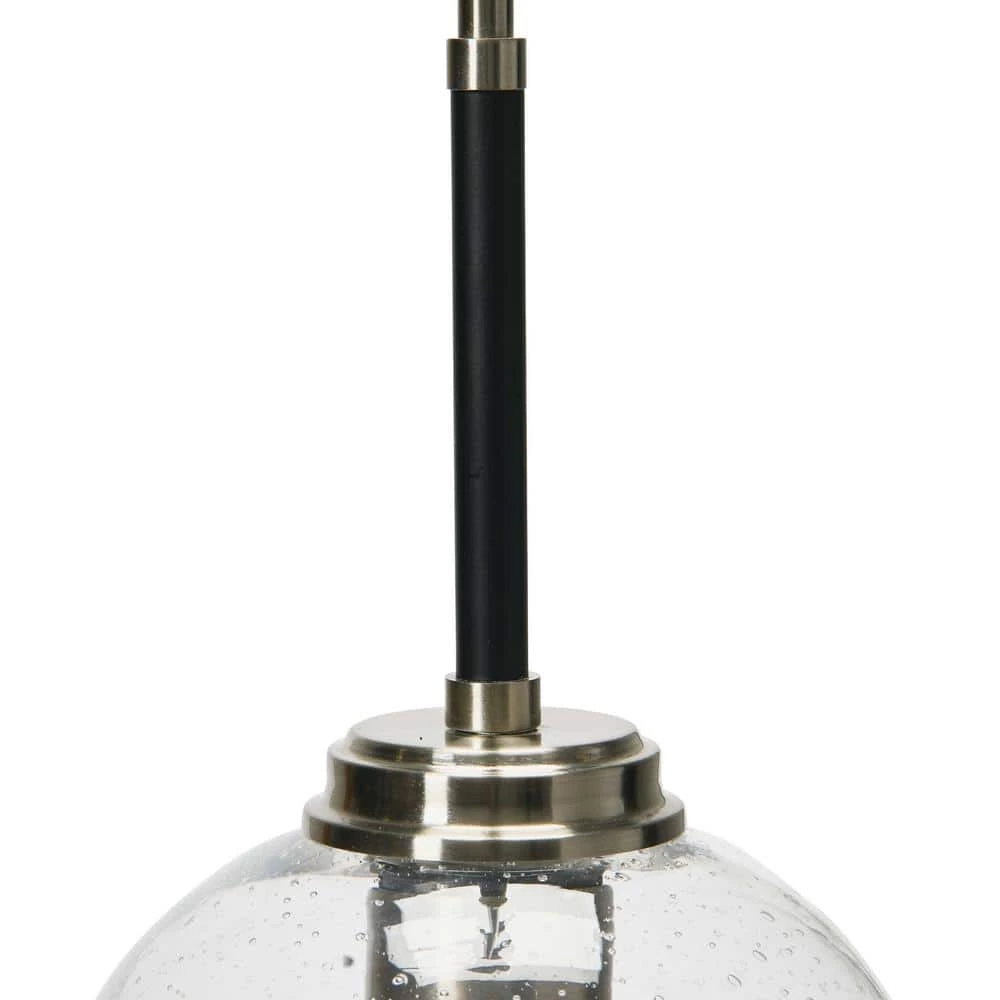 Landry - 1 Seedy Glass and Metal Pendant Light, Black and Nickel by Robert Stevenson Lighting 6 Landry - 1 Seedy Glass and Metal Pendant Light, Black and Nickel by Robert Stevenson Lighting - Image 4