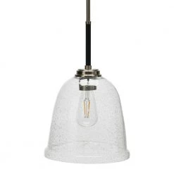 Landry - 1 Seedy Glass and Metal Pendant Light, Black and Nickel by Robert Stevenson Lighting 12 Landry - 1 Seedy Glass and Metal Pendant Light, Black and Nickel by Robert Stevenson Lighting -Litton Lane Sales black nickel robert stevenson lighting pendant lights ec1237 4f 1000