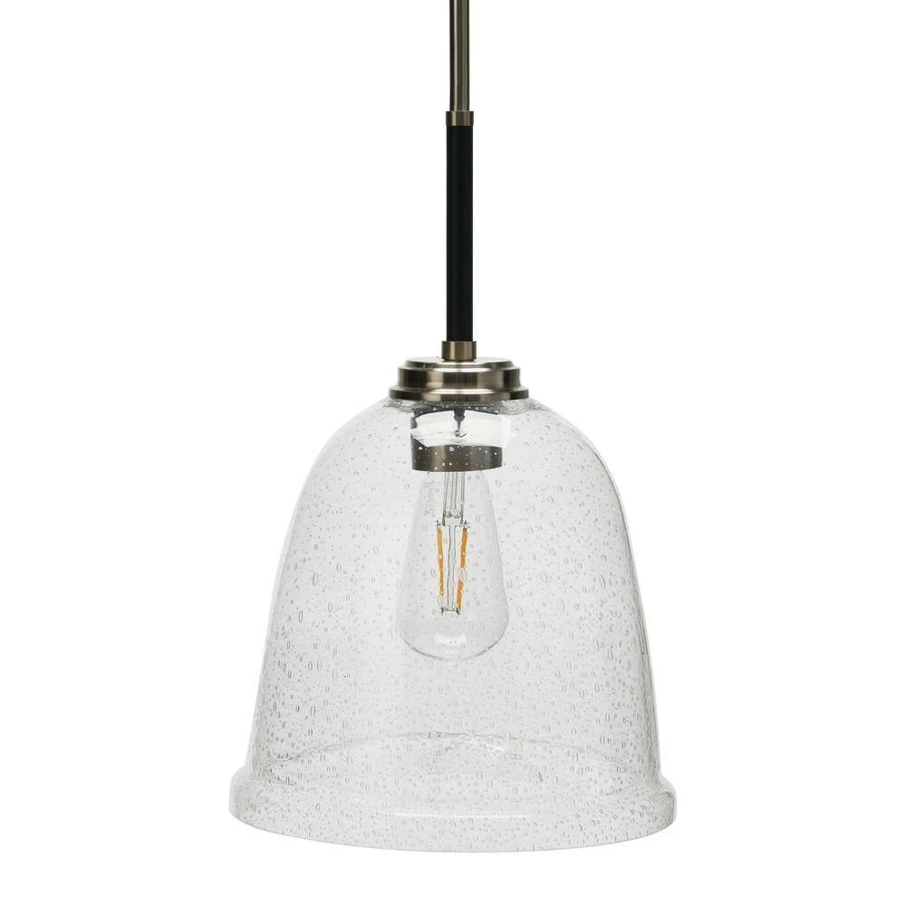 Landry - 1 Seedy Glass and Metal Pendant Light, Black and Nickel by Robert Stevenson Lighting 5 Landry - 1 Seedy Glass and Metal Pendant Light, Black and Nickel by Robert Stevenson Lighting - Image 3