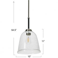 Landry - 1 Seedy Glass and Metal Pendant Light, Black and Nickel by Robert Stevenson Lighting 16 Landry - 1 Seedy Glass and Metal Pendant Light, Black and Nickel by Robert Stevenson Lighting -Litton Lane Sales black nickel robert stevenson lighting pendant lights ec1237 76 1000