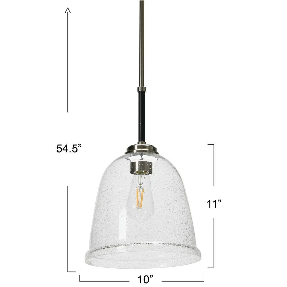 Landry - 1 Seedy Glass and Metal Pendant Light, Black and Nickel by Robert Stevenson Lighting 9 Landry - 1 Seedy Glass and Metal Pendant Light, Black and Nickel by Robert Stevenson Lighting - Image 7