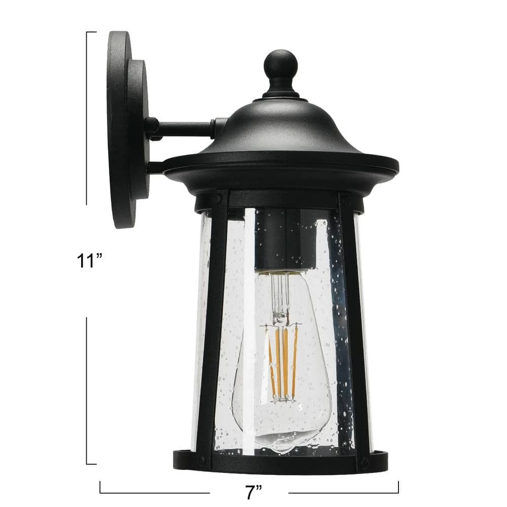 Portside - Matte Black Metal and Seedy Glass Outdoor Light by Robert Stevenson Lighting 9 Portside - Matte Black Metal and Seedy Glass Outdoor Light by Robert Stevenson Lighting - Image 7