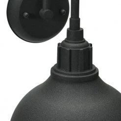 Landon - Weathered Zinc Round Outdoor Light with Metal Shade by Robert Stevenson Lighting -Litton Lane Sales black robert stevenson lighting outdoor sconces ec1229 44 1000