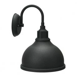 Landon - Weathered Zinc Round Outdoor Light with Metal Shade by Robert Stevenson Lighting -Litton Lane Sales black robert stevenson lighting outdoor sconces ec1229 4f 1000