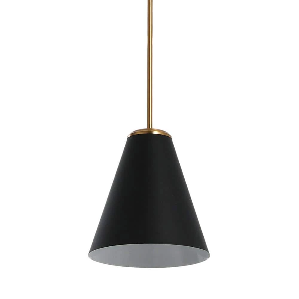 Beckett - Black and Brushed Gold with Metal Shade Pendant Ceiling Light by Robert Stevenson Lighting 3 Beckett - Black and Brushed Gold with Metal Shade Pendant Ceiling Light by Robert Stevenson Lighting
