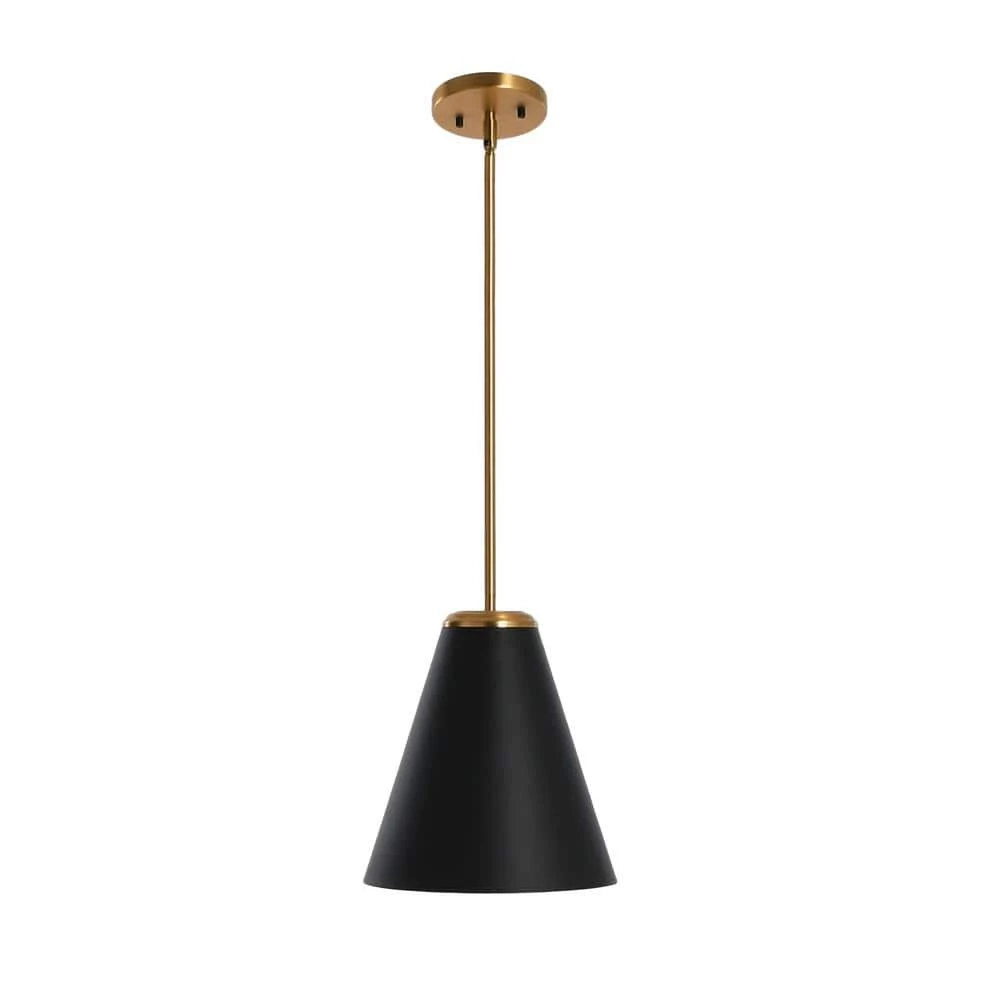 Beckett - Black and Brushed Gold with Metal Shade Pendant Ceiling Light by Robert Stevenson Lighting 4 Beckett - Black and Brushed Gold with Metal Shade Pendant Ceiling Light by Robert Stevenson Lighting - Image 2