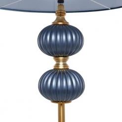 69 in. Blue Velvet Transitional Floor Lamp by Litton Lane -Litton Lane Sales blue litton lane floor lamps 040358 1f 1000