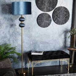 69 in. Blue Velvet Transitional Floor Lamp by Litton Lane -Litton Lane Sales blue litton lane floor lamps 040358 31 1000