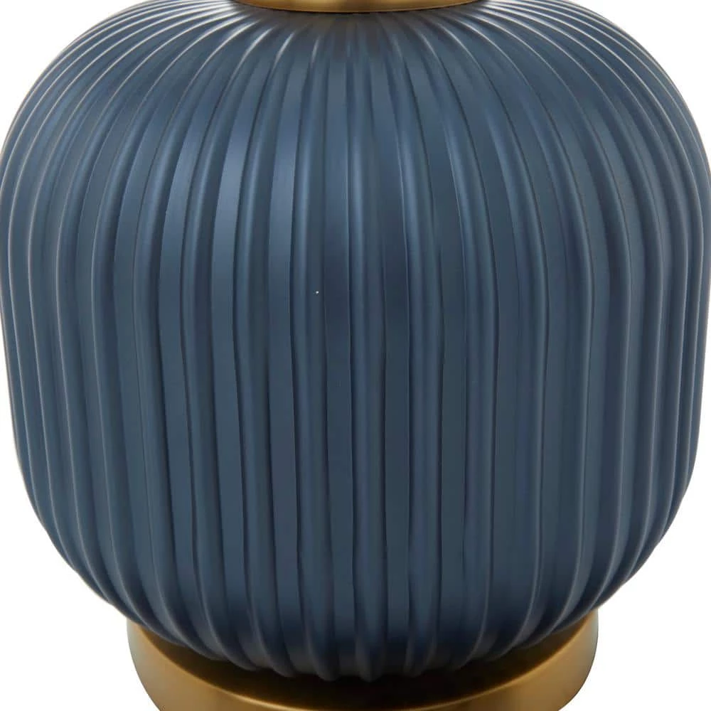 20 in. Blue Glass Transitional Table Lamp by Litton Lane 8 20 in. Blue Glass Transitional Table Lamp by Litton Lane - Image 6