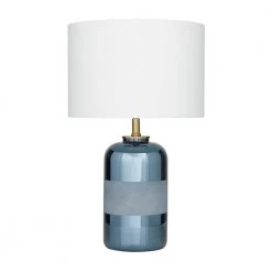 24 in. Blue Stoneware Modern Accent Lamp by Litton Lane