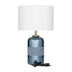 24 in. Blue Stoneware Modern Accent Lamp by Litton Lane 12 24 in. Blue Stoneware Modern Accent Lamp by Litton Lane -Litton Lane Sales blue litton lane table lamps 042531 66 1000