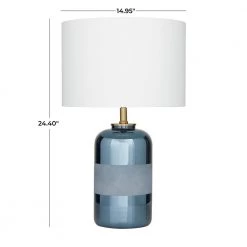 24 in. Blue Stoneware Modern Accent Lamp by Litton Lane 16 24 in. Blue Stoneware Modern Accent Lamp by Litton Lane -Litton Lane Sales blue litton lane table lamps 042531 76 1000