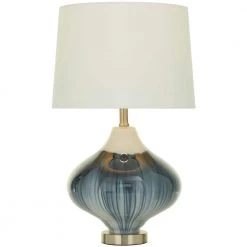 24 in. Blue Glass Modern Table Lamp by Litton Lane