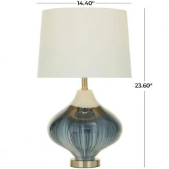 24 in. Blue Glass Modern Table Lamp by Litton Lane 16 24 in. Blue Glass Modern Table Lamp by Litton Lane -Litton Lane Sales blue litton lane table lamps 042827 c3 1000