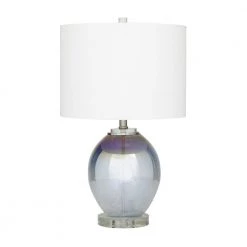23 in. Blue Glass Modern Accent Lamp (Set of 2) by Litton Lane