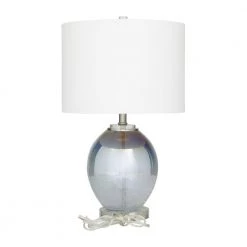 23 in. Blue Glass Modern Accent Lamp (Set of 2) by Litton Lane -Litton Lane Sales blue litton lane table lamps 042872 66 1000