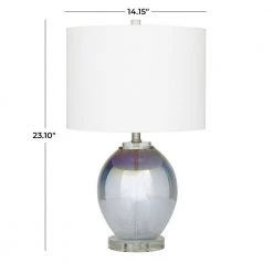 23 in. Blue Glass Modern Accent Lamp (Set of 2) by Litton Lane -Litton Lane Sales blue litton lane table lamps 042872 c3 1000