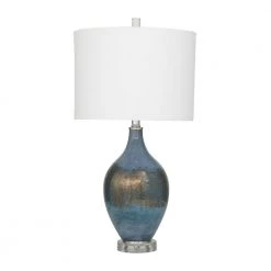 25 in. Blue Glass Modern Accent Lamp (Set of 2) by Litton Lane