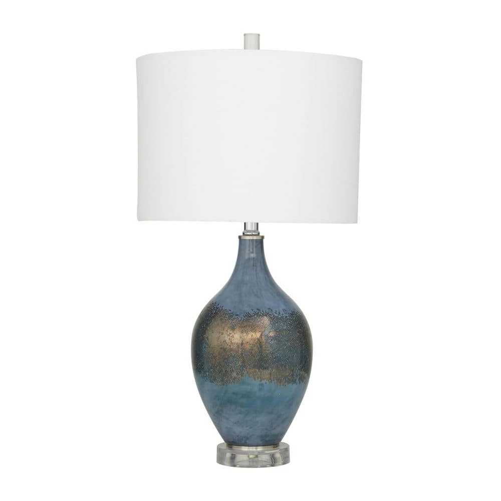 25 in. Blue Glass Modern Accent Lamp (Set of 2) by Litton Lane 3 25 in. Blue Glass Modern Accent Lamp (Set of 2) by Litton Lane