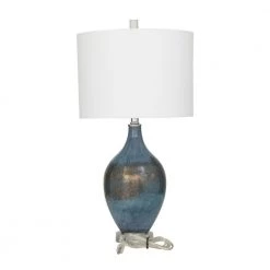 25 in. Blue Glass Modern Accent Lamp (Set of 2) by Litton Lane 10 25 in. Blue Glass Modern Accent Lamp (Set of 2) by Litton Lane -Litton Lane Sales blue litton lane table lamps 042884 66 1000