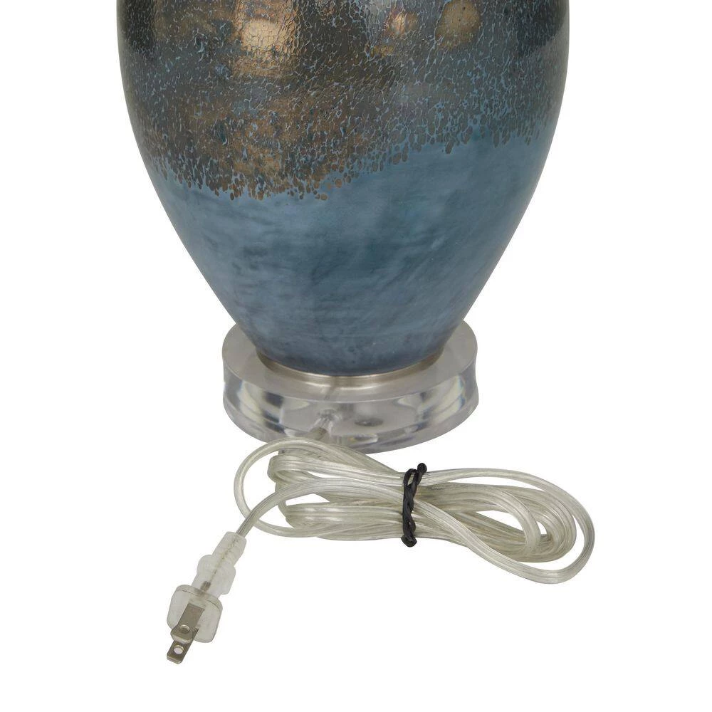 25 in. Blue Glass Modern Accent Lamp (Set of 2) by Litton Lane 5 25 in. Blue Glass Modern Accent Lamp (Set of 2) by Litton Lane - Image 3