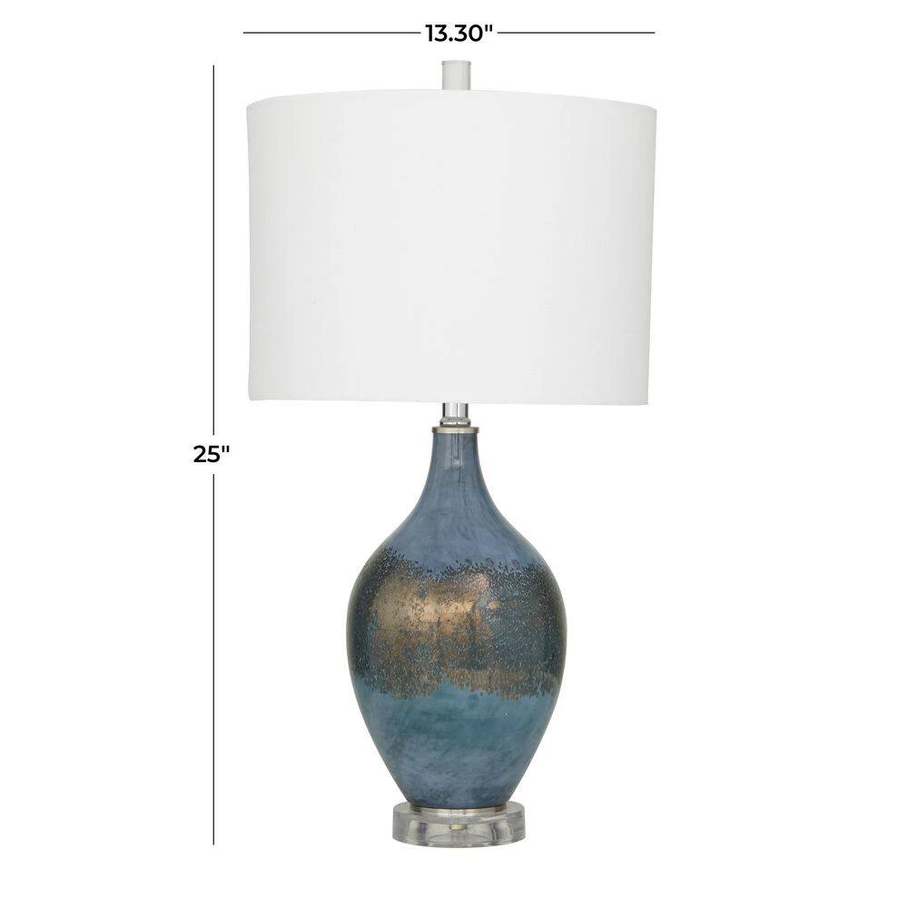 25 in. Blue Glass Modern Accent Lamp (Set of 2) by Litton Lane 7 25 in. Blue Glass Modern Accent Lamp (Set of 2) by Litton Lane - Image 5
