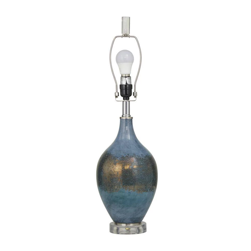 25 in. Blue Glass Modern Accent Lamp (Set of 2) by Litton Lane 4 25 in. Blue Glass Modern Accent Lamp (Set of 2) by Litton Lane - Image 2
