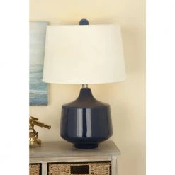 23 in. Blue Porcelain Table Lamp (Set of 2) by Litton Lane -Litton Lane Sales blue litton lane table lamps 78494 31 1000
