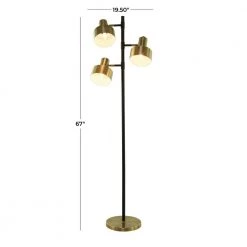 67 in. Brass Metal Contemporary Floor Lamp by Litton Lane -Litton Lane Sales brass litton lane floor lamps 042430 76 1000