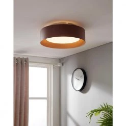 Lynch 15.75 in. 3-Light Brown and Gold Ceiling Light by Bromi Design -Litton Lane Sales brown gold bromi design flush mount lights b4106brg 4f 1000