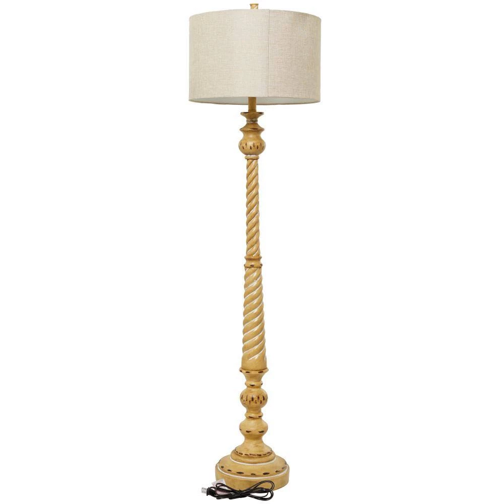 60 in. Brown Polystone Floor Lamp by Litton Lane 8 60 in. Brown Polystone Floor Lamp by Litton Lane - Image 6