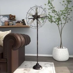 55 in. Brown Industrial Metal Floor Lamp by Litton Lane -Litton Lane Sales brown litton lane floor lamps 43439 1f 1000