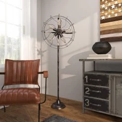 55 in. Brown Industrial Metal Floor Lamp by Litton Lane -Litton Lane Sales brown litton lane floor lamps 43439 4f 1000
