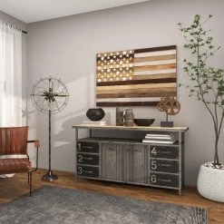 55 in. Brown Industrial Metal Floor Lamp by Litton Lane -Litton Lane Sales brown litton lane floor lamps 43439 fa 1000