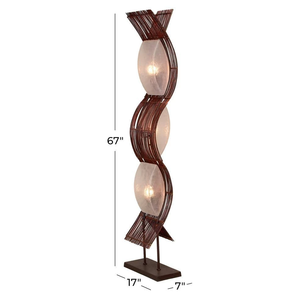 67 in. Brown Metal Floor Lamp by Litton Lane 9 67 in. Brown Metal Floor Lamp by Litton Lane - Image 7