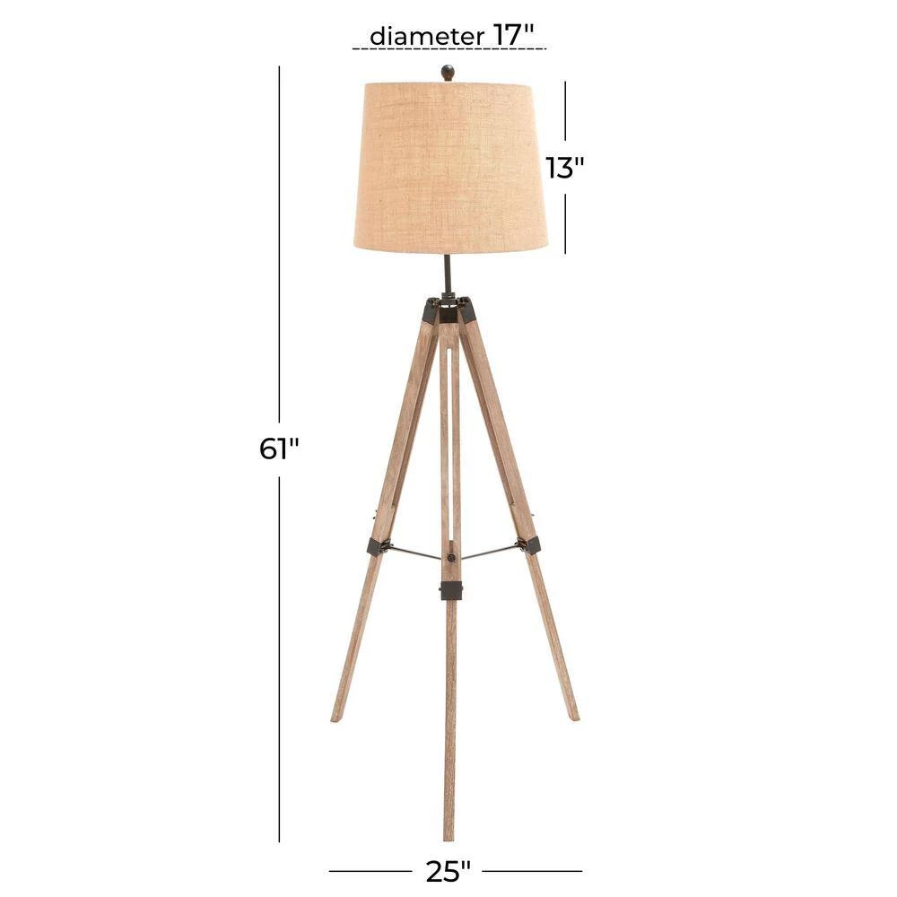 61 in. Brown Wood Floor Lamp by Litton Lane 8 61 in. Brown Wood Floor Lamp by Litton Lane - Image 6