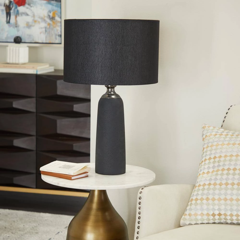 23 in. Brown Cement Modern Table Lamp by Litton Lane 11 23 in. Brown Cement Modern Table Lamp by Litton Lane - Image 9