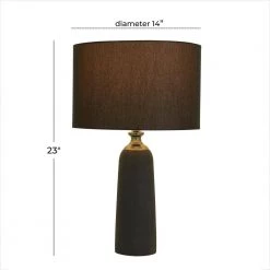 23 in. Brown Cement Modern Table Lamp by Litton Lane 18 23 in. Brown Cement Modern Table Lamp by Litton Lane -Litton Lane Sales brown litton lane table lamps 040226 76 1000