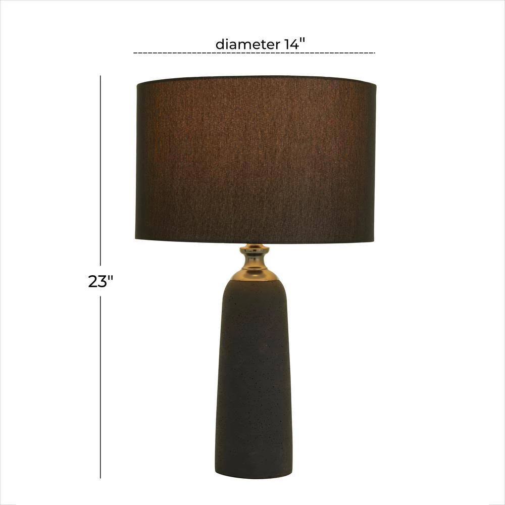 23 in. Brown Cement Modern Table Lamp by Litton Lane 10 23 in. Brown Cement Modern Table Lamp by Litton Lane - Image 8