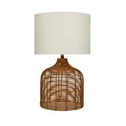 25 in. Brown Polyester Natural Table Lamp by Litton Lane