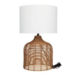 25 in. Brown Polyester Natural Table Lamp by Litton Lane 13 25 in. Brown Polyester Natural Table Lamp by Litton Lane -Litton Lane Sales brown litton lane table lamps 040498 c3 1000